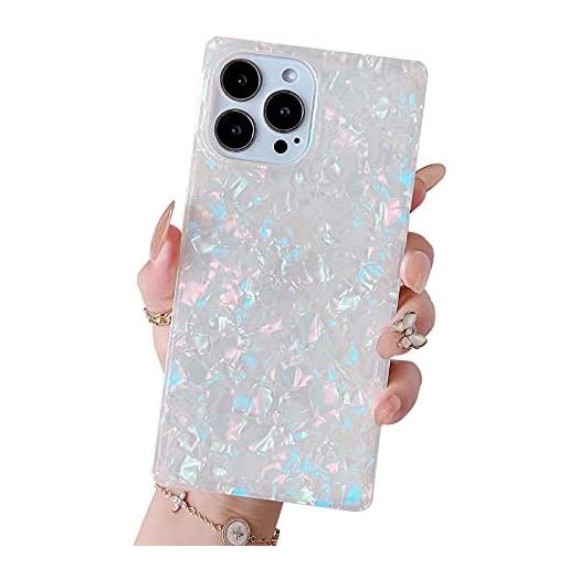 Jmltech Compatible with iPhone 13 Pro Case Square Marble Slim Soft Silicone Protective Shockproof Glitter Sparkle Bling Cute Phone Case for iPhone13 Pro (Multicolor)