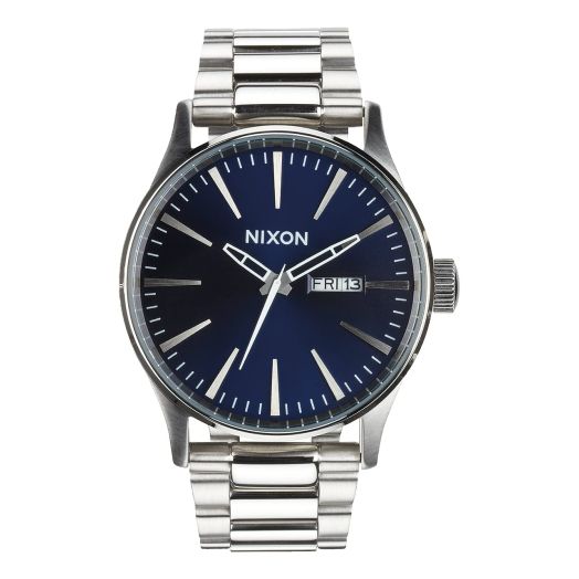 Nixon Sentry SS Stainless Steel Day/Date 42mm WR 100 Meters Mens Watch A356