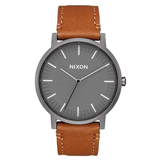 Nixon Porter Leather A1058 50m Water Resistant Men’s Watch (20-18mm Leather Band and 40mm Watch Face)