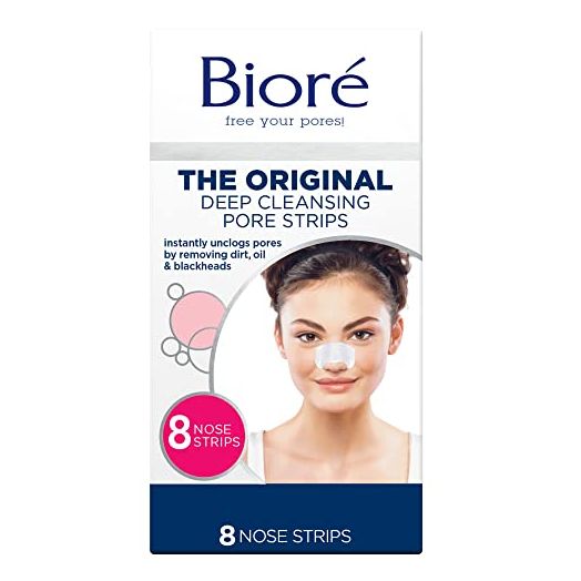Bioré Original, Deep Cleansing Pore Strips, Nose Strips for Blackhead Removal, with Instant Pore Unclogging, 8 Count, features C-Bond Technology, Oil-Free, Non-Comedogenic Use