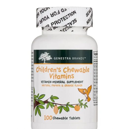 Genestra Children's Chewable Vitamins, Natural Papaya and Orange Flavor - 100 Chewable Tablets