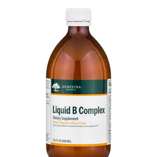 Genestra Liquid B Complex, Natural Tangerine-Cherry Flavor - 15.2 fl. oz (450 ml)