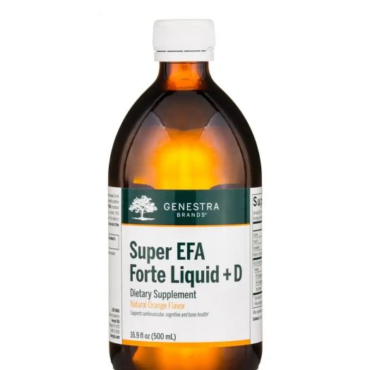 Genestra Super EFA Forte Liquid + D, Natural Orange Flavor - 16.9 fl. oz (500 ml)