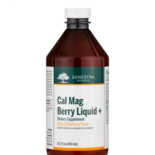Genestra Cal Mag Berry Liquid + Natural Blueberry Flavor - 15.2 fl. oz (450 ml)