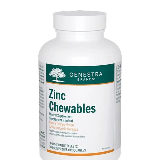 Genestra Zinc Chewables, Natural Orange Flavor - 100 Tablets