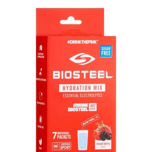 BioSteel Hydration Mix Powder, Mixed Berry Flavor - 1 Box of 7 Individual Packets (1.7 oz / 49 Grams)