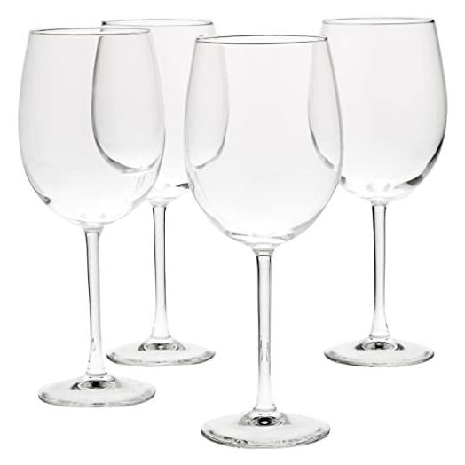 Amazon Basics All-Purpose Wine Glasses, 19-Ounce, Set of 4