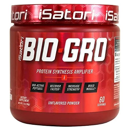 iSatori Bio-GRO Protein Synthesis Amplifier - Build Lean Muscle, Speed Recovery and Increase Strength - Bio-Active Proline-Rich Peptides Post Workout Muscle Builder - Unflavored (60 Servings)