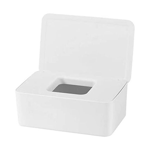 DEF Wipes Dispenser Baby Wipes Case Sealed Keeps Wet Tissue Fresh Flushable Case Holders Easy Open and Close Non-Slip for Desk Office Dorm Kitchen Washroom Vanity (White)