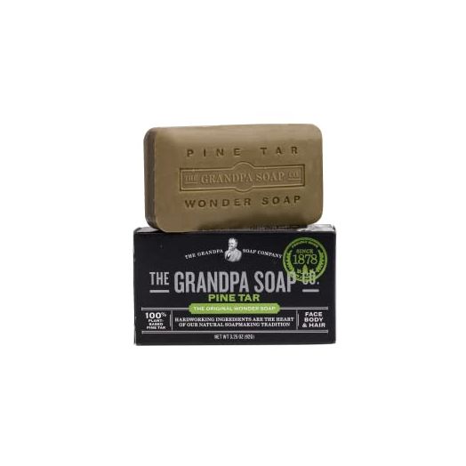 Pine Tar Bar Soap by The Grandpa Soap Company | The Original Wonder Soap |Vegan, 3-in-1 Cleanser, Deodorizer & Moisturizer | 3.25 Oz.
