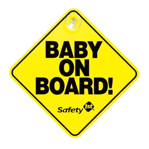 Safety 1?? Baby On Board Sign, Yellow