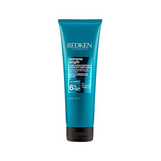 Redken Extreme Length Treatment Mask | Rinse-Out Hair Mask with Biotin & Castor Oil | For Hair Growth | 8.5 Fl Oz