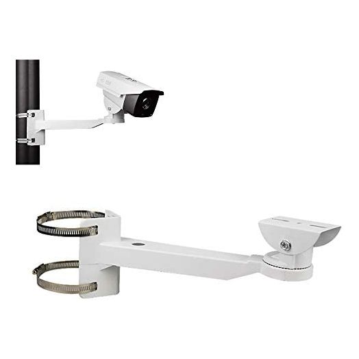 compcctv Universal Heavy-Duty Outdoor CCTV Security Camera Pole Mount Bracket Adjustable Universal Security Camera CCTV Security Camera Mount Bracket (1 Pack)(30mm-200mm)