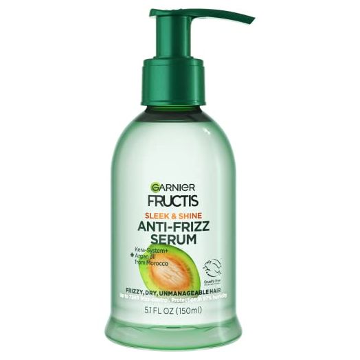 Garnier Fructis Sleek and Shine Anti-Frizz Serum, Frizzy, Dry, Unmanageable Hair, 5.1 fl; oz.