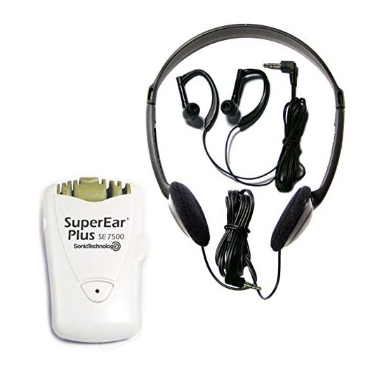 SuperEar Plus Model SE7500 Personal Sound Amplification Product with Case, Headphones and Discreet Earbuds