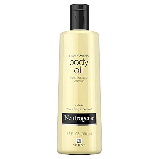 Neutrogena Body Oil Light Sesame Formula, Dry Skin Moisturizer & Hydrating Body Massage Oil, for Radiant & Healthy Looking Glow, Nourishing Bath Oil for Sheer Moisture, 8.5 fl. oz