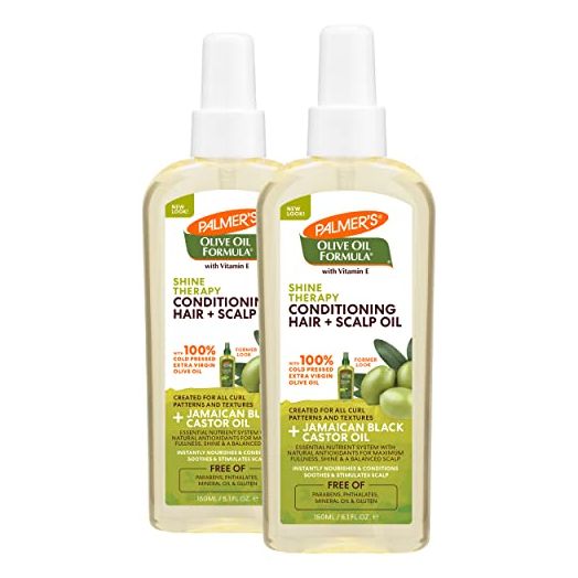 Palmers Olive Oil Formula Hair Conditioning and Scalp Oil Spray, Hydration and Shine Therapy for Dry or Damaged Hair, Promotes Scalp Health, 5.1 Oz (Pack of 2)