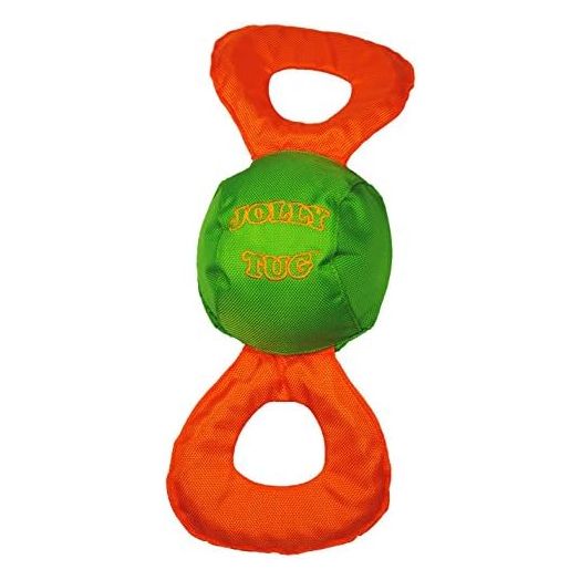 Jolly Pets Jolly Tug Dog Tug and Squeak Toy, Medium (Assorted Colors) (JT05)