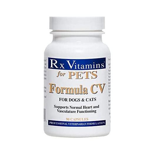 Rx Vitamins for Pets Formula CV for Dogs & Cats - Cardiovascular Nutritional Support - Hypoallergenic Veterinary Formula - 90 Capsules