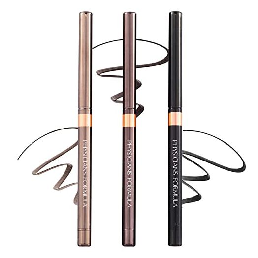Physicians Formula Shimmer Eyeliner Pencil Set Of 3, Black, Dark Brown, Brown, Custom Eye Enhancing Eyeliner Trio, Universal Looks Collection Nude