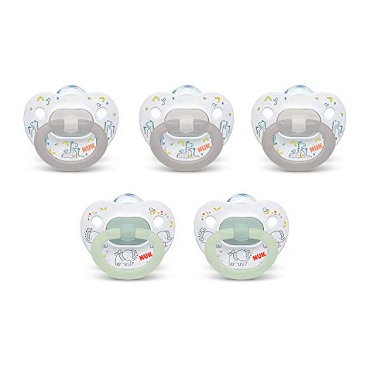 NUK Orthodontic Pacifiers, 0-6 Months, 5-Pack