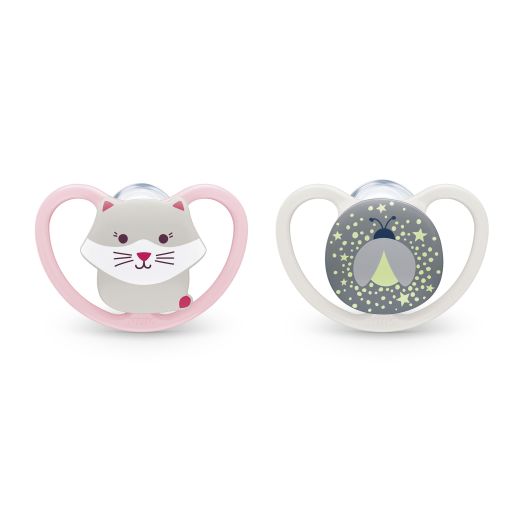 NUK Space Orthodontic Pacifiers, 0-6 Months, 2-Pack