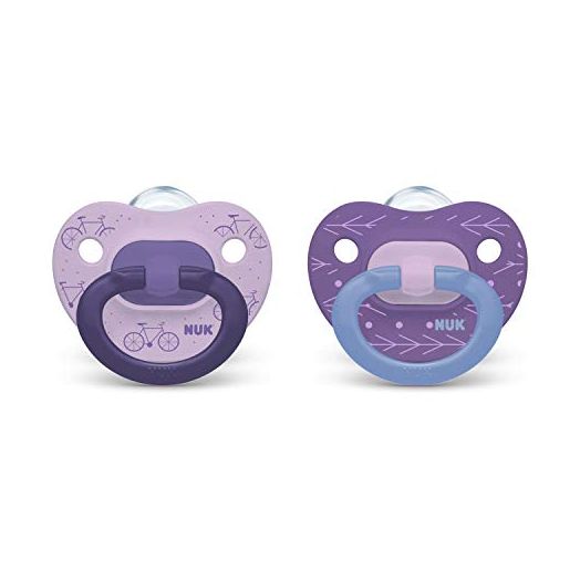 NUK Orthodontic Pacifiers, Girl, Pink, 18-36 Months, (pack of 2)