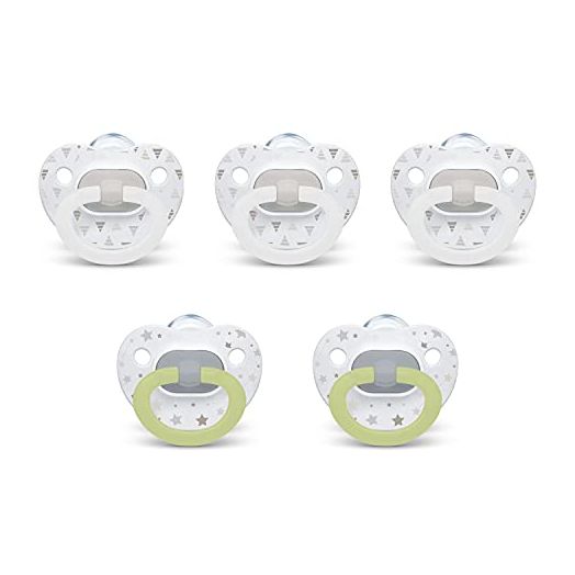 NUK Orthodontic Pacifiers, 6-18 Months, 5 Pack, Timeless Collection, Amazon Exclusive
