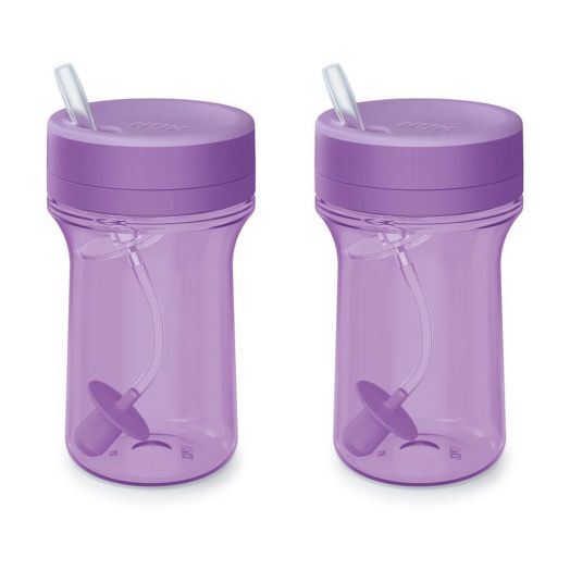 NUK® Everlast Weighted Straw Cup, 10 oz., 2-Pack, Purple