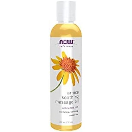 NOW Solutions, Arnica Relief Massage Oil, Therapeutic and Soothing on Sore, Achy Muscles, 8-Ounce