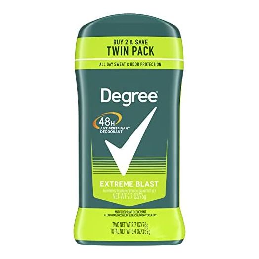 Degree Men Original Protection Antiperspirant Deodorant 48-Hour Sweat & Odor Protection Extreme Blast Antiperspirant For Men 2.7 oz, Twin Pack