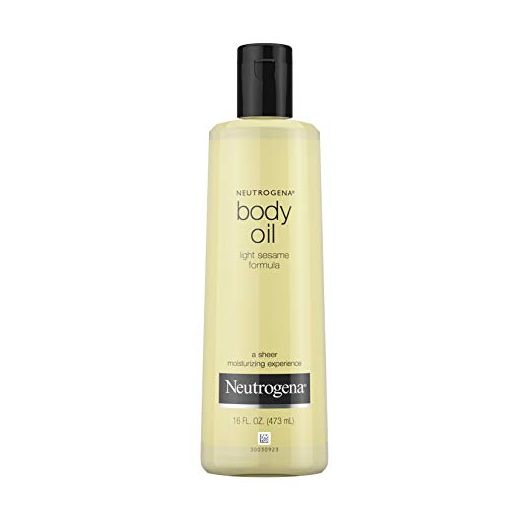 Neutrogena Body Oil Light Sesame Formula, Dry Skin Moisturizer & Hydrating Body Massage Oil, for Radiant & Healthy Looking Glow, Nourishing Bath Oil for Sheer Moisture, 16 fl. oz