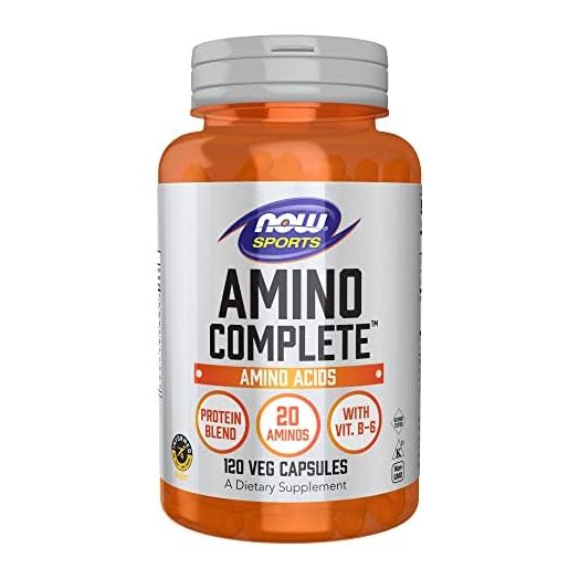 NOW Sports Nutrition, Amino Complete™, Protein Blend With 21 Aminos and B-6, 120 Veg Capsules