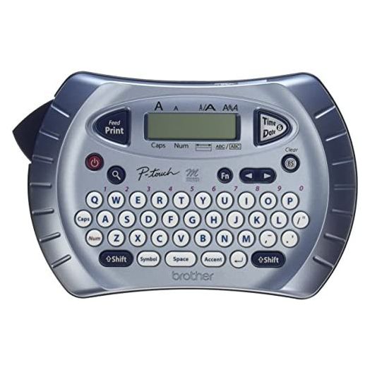 Brother P-touch Label Maker, Personal Handheld Labeler, PT70BM, Prints 1 Font in 6 Sizes & 9 Type Styles, Two-Line Printing, Silver