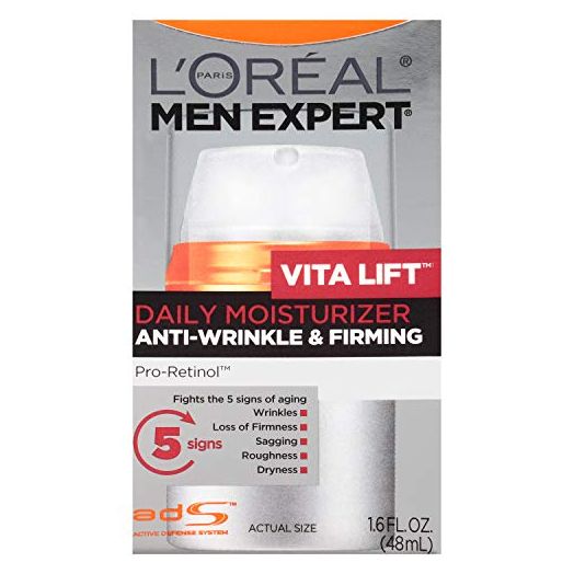 L'Oreal Men Expert Vitalift Anti-Wrinkle & Firming Face Moisturizer with Pro-Retinol, Face Moisturizer for Men, Beard and Skincare for Men, 1.6 oz
