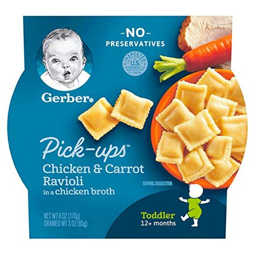 Gerber Pick-ups, Chicken & Carrot Ravioli in a Chicken Broth, 6 Ounce (Pack of 8)