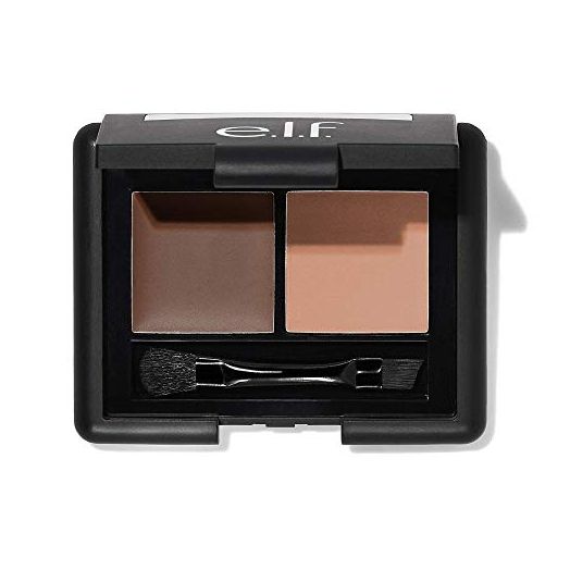 e.l.f, Eyebrow Kit, Brow Powder and Wax Duo, Long Lasting, Defines, Shapes, Fills, Contours, Dark, Fuller, Thicker, More Defined Brows, Brush Included, 0.13 Oz