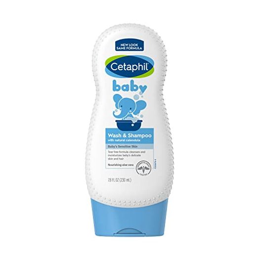 Cetaphil Baby Shampoo and Body Wash with Organic Calendula, Tear Free, Made with Organic Calendula, Hypoallergenic, Ideal for Everyday Use, Soap Free, 7.8 Ounce, Wash & Shampoo