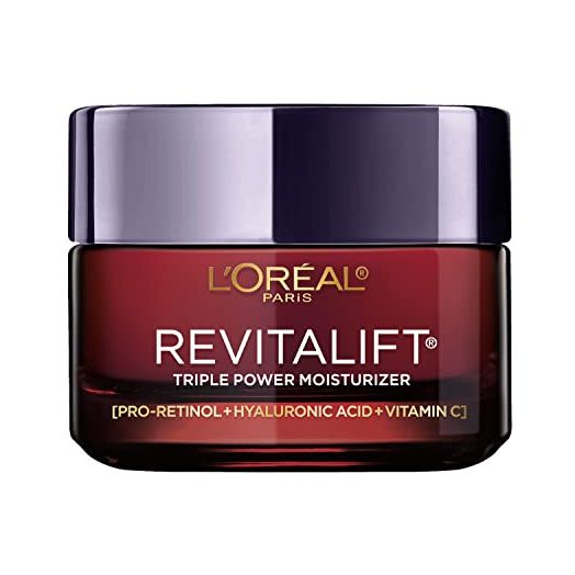 L’Oreal Paris Skincare Revitalift Triple Power Anti-Aging Face Moisturizer with Pro Retinol, Hyaluronic Acid & Vitamin C to reduce wrinkles, firm and brighten skin, 1.7 Oz
