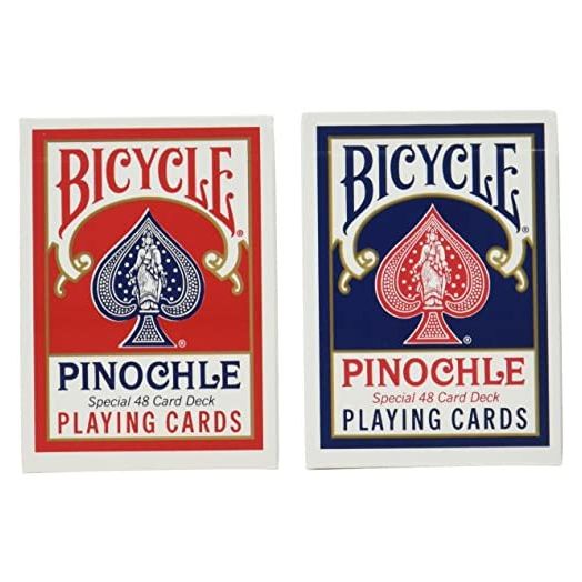 Brybelly 12 Decks Bicycle Pinochle Cards (6 Red / 6 Blue)