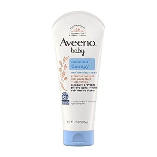 Aveeno Baby Eczema Therapy Moisturizing Cream, Natural Colloidal Oatmeal & Vitamin B5, Moisturizes & Relieves Dry, Itchy, Irritated Skin, Paraben & Steroid & Fragrance Free, 7.3 Oz