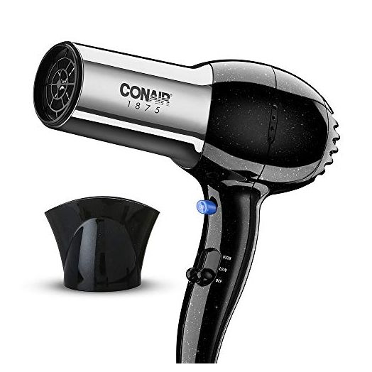 Conair 1875 Watt Full Size Pro Hair Dryer with Ionic Conditioning , Black / Chrome, 1 Count
