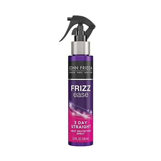 John Frieda Frizz Ease 3-day Flat Iron Heat Protectant Spray for Hair, Anti Frizz Keratin Infused Straightening Hair Spray, Lightweight Smoothing Spray for Frizz Control, 3.5 Ounce