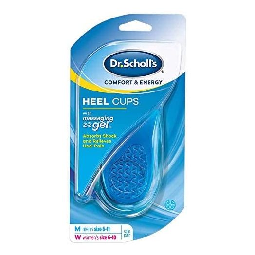 Dr. Scholl's HEEL CUPS with Massaging Gel (One Size) // Heel Protection with All-Day Shock Absorption to Relieve and Prevent Heel Pain