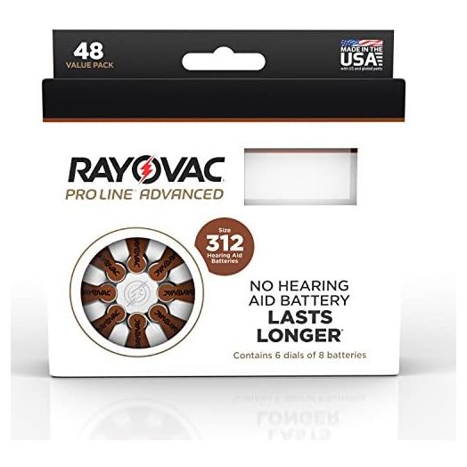 Rayovac Proline Advanced Mercury-Free Hearing Aid Batteries44; Box - 4844; Size 312
