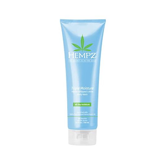 Hempz Triple Moisture Herbal Whipped Creme Body Wash 8.5 oz. - Scented Shower Gel for Women and Men, Unisex Personal Care Products - Paraben-Free Anti-Aging Bath Soap that Hydrates and Gently Cleanses
