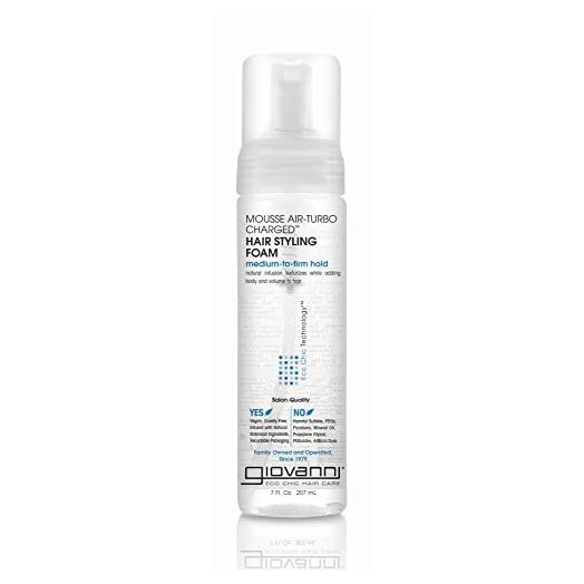 GIOVANNI Mousse Air-Turbo Charged Hair Styling Foam, 7 oz. Each - Lightweight for Natural Curls, Medium to Firm Hold, Wash & Go, No Parabens, Color Safe (Pack of 3)