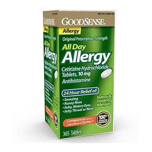 GoodSense All Day Allergy, Cetirizine Hydrochloride Tablets, 10 mg, Antihistamine, 365 Count
