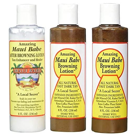 Maui Babe Tanning Pack (2 Browning Lotions 8 oz, 1 After Browning Lotion 8 oz)