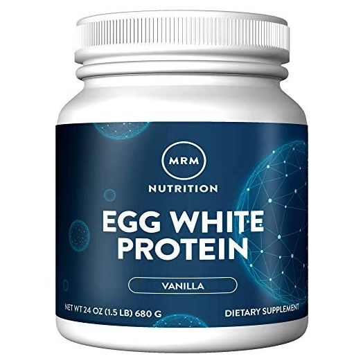 MRM Nutrition Egg White Protein | Vanilla Flavored | 23g Fat-Free Protein | with Digestive enzymes | Highest Biological Value | Clinically Tested | 20 Servings